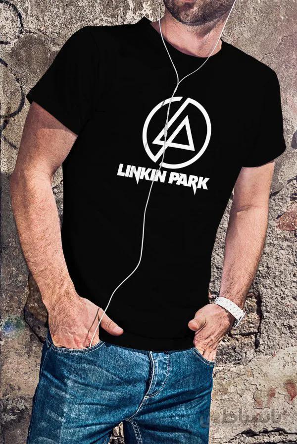 تیشرت نخ پنبه مشکی طرح Linkin Park