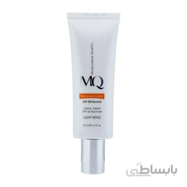 SPF50 کرم ضد آفتاب نرمال ام کیو بژ روشن