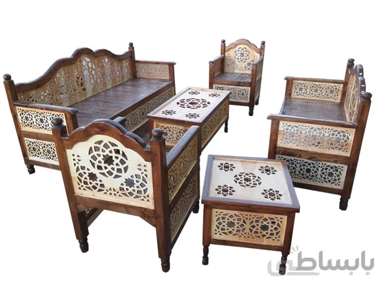 مبلمان ۷ نفره nasr-7xs4 به همراه ۲ میز
