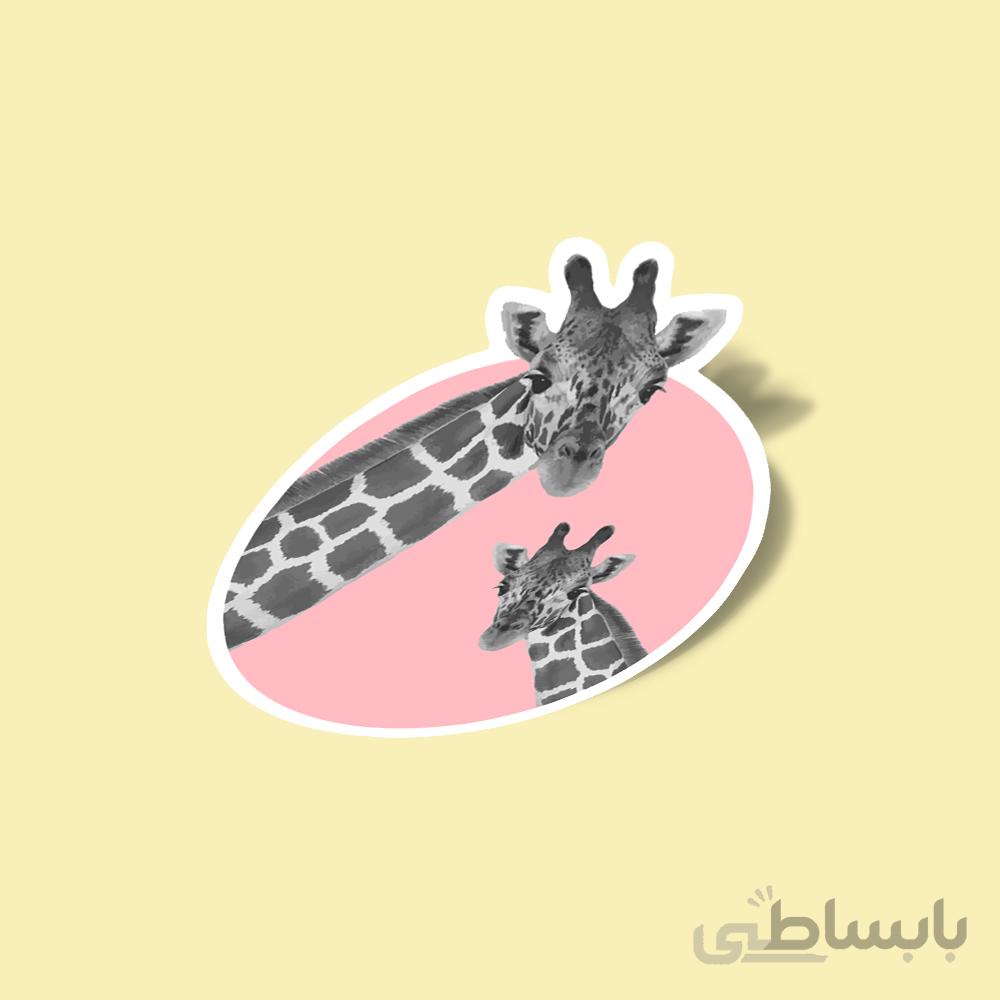 استیکر Giraffe Pride Pink