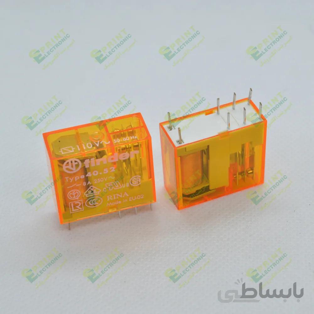 رله 110 ولت کتابی 8 پایه 8 آمپر کتابی فیندر 40.52.8.110.0000