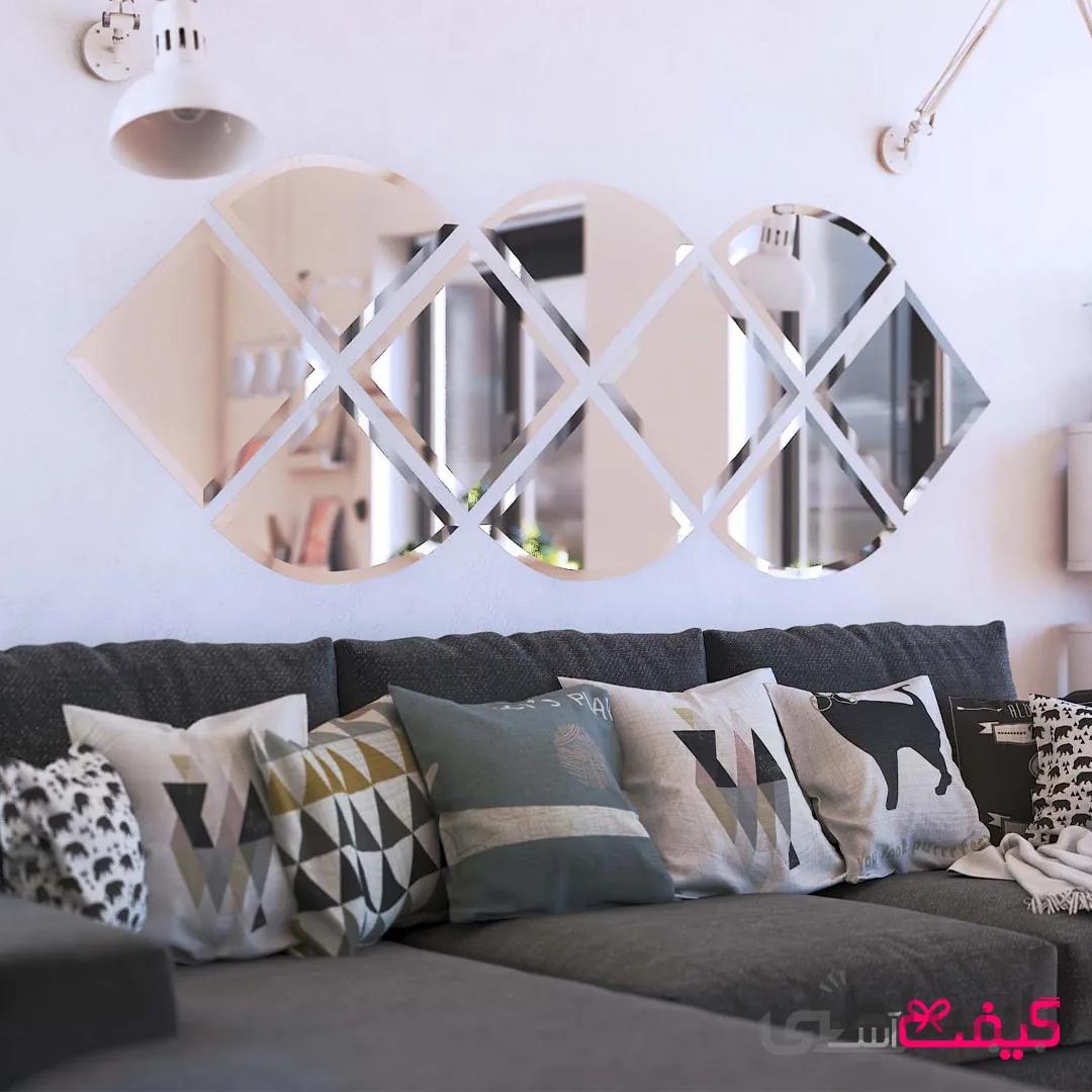 آینه آسان نصب مدل ابر (رنگ نقره ای )