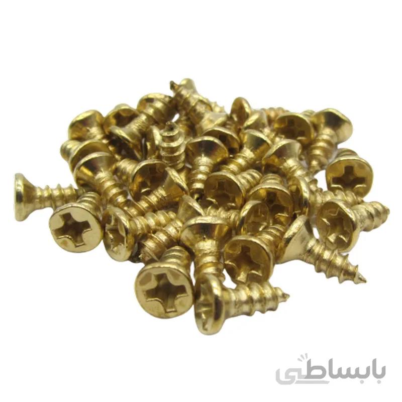 پیچ آنتیک طلایی قطر 3 طول 8 میلیمتر بسته 50 عددی