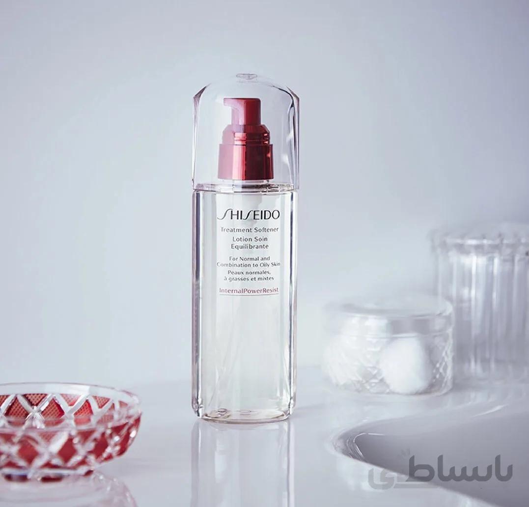 تونر نرم کننده و آبرسان پوست شیسیدو مخصوص پوست نرمال، مختلط و چرب حجم ۳۰ میل ا Shiseido Treatment Softener Enriched