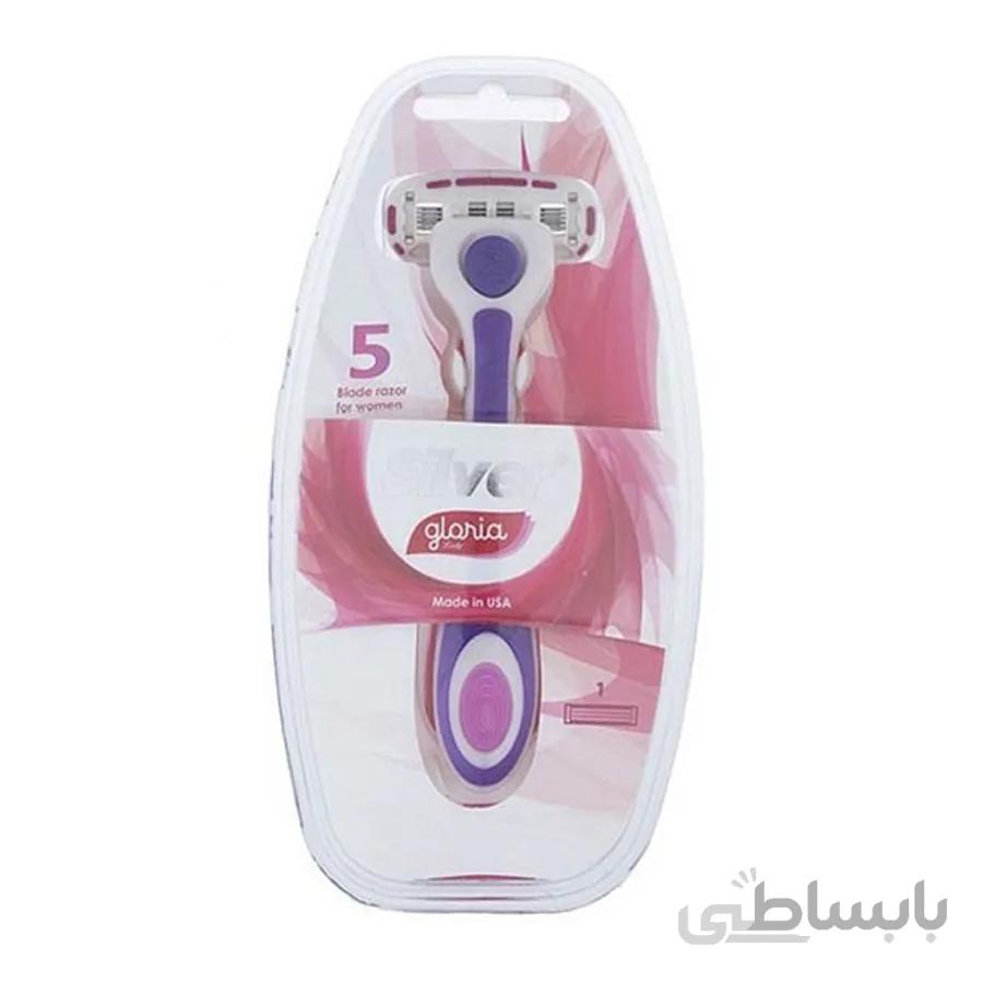 ژیلت تکی ۵ لبه گلوریا سیلور