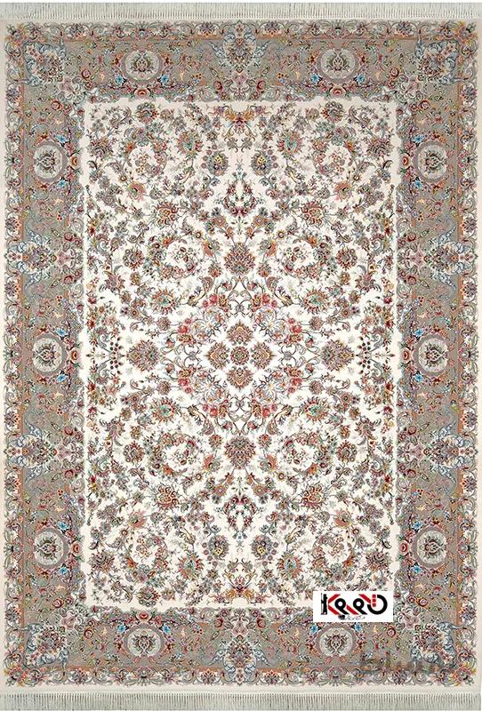 فرش کاشان طرح افشان هدیه کرم 1200 شانه
