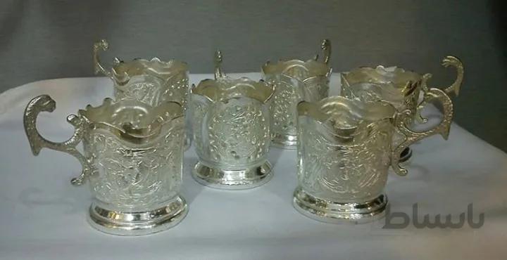 گالش شربت خوری نقره نما ۶ عدد کد ۱۰۱۰۵۹