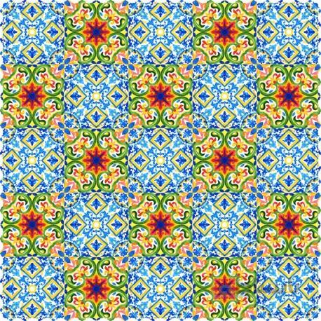 رومیزی مخمل مربع کاشی دورنگ