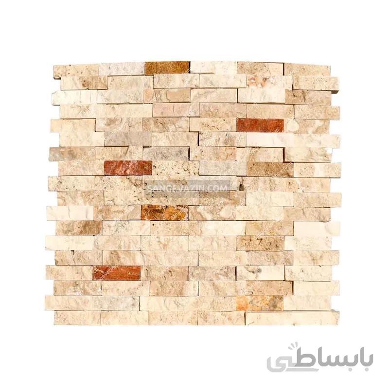 سنگ آنتیک آجری یک سانت کرم