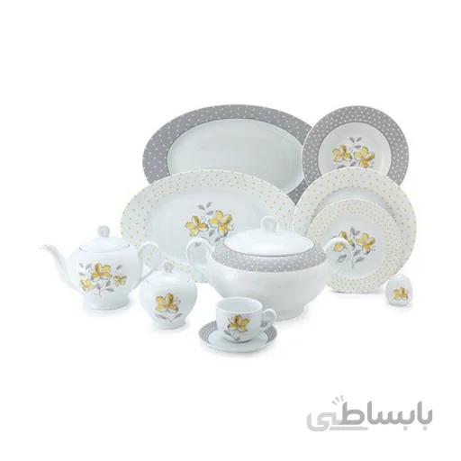 سرویس والنسیا زرد زرین 12نفره 102پارچه عالی ایتالیا اف ا Yellow valencia