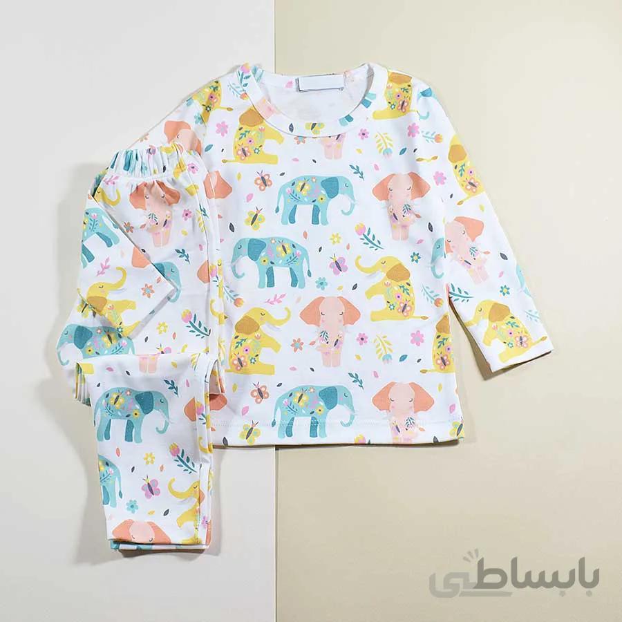 بلوز و شلوار بچه گانه راحتی طرح فیل کد 2276