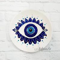 بشقاب سرامیکی دستساز چشم نظر گرد طرح ۵