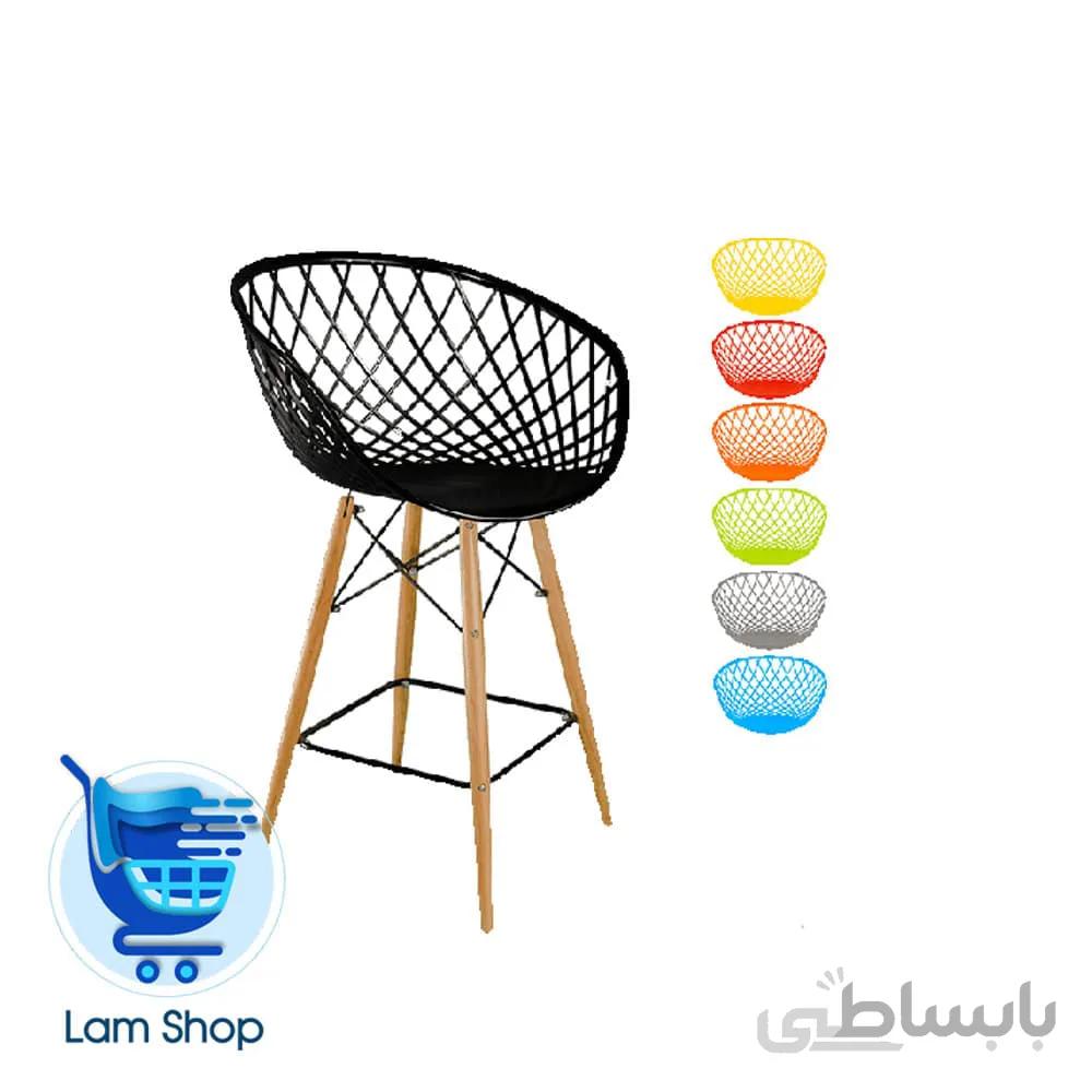 صندلی بامبو پایه بلند چوب BA600 بنیزان