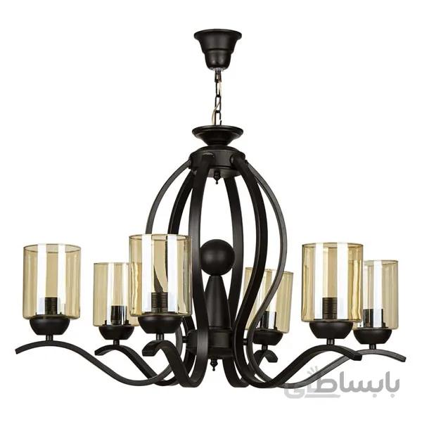 لوستر مدرن هفت شعله چشمه نور کد H2610/7BK