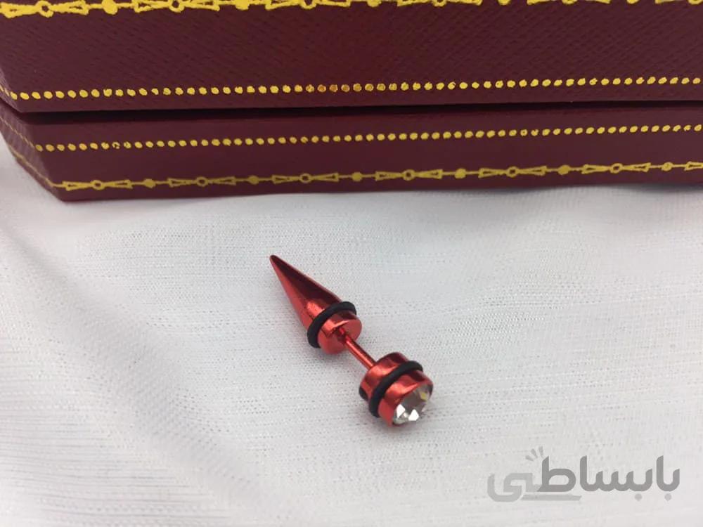 خرید پیرسینگ گوش طرح موشک قرمز رنگ کوتاه