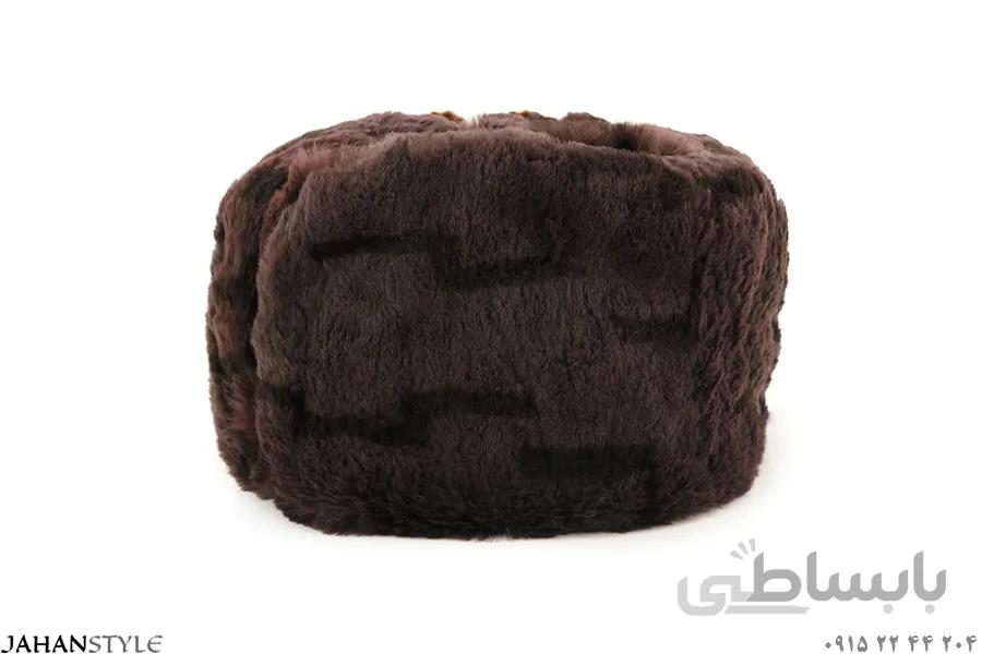 کلاه روسی خزدار قهوه ای تیره پوست طبیعی خرگوش