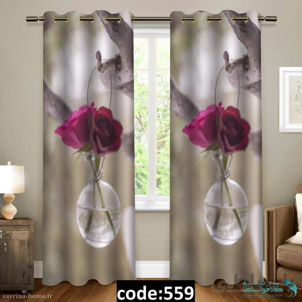 پرده پانچی سری گل مدل Sh-559