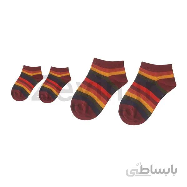 جوراب مچی مادر و کودک زرشکی کد PH438.1