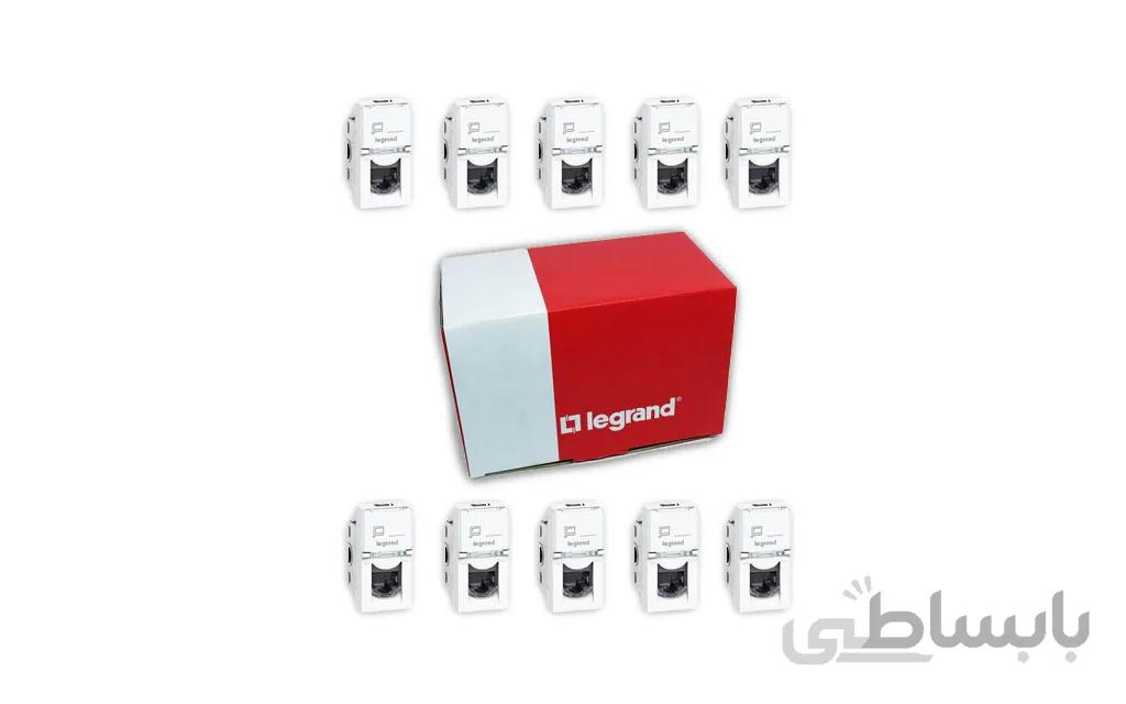 پریز شبکه باریک cat6 لگراند (تک ماژول) بسته 10 عددی ا Keystone Cat6 Utp Legrand
