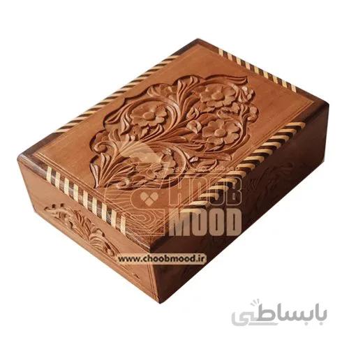 جعبه کشوئی جا کارتی منبت‌کاری