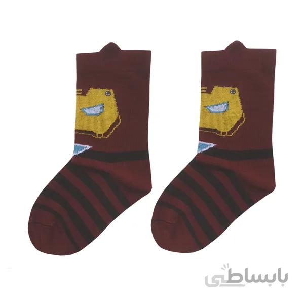 جوراب پسرانه نیم ساق طرح دار 3-6 سال کد PH390