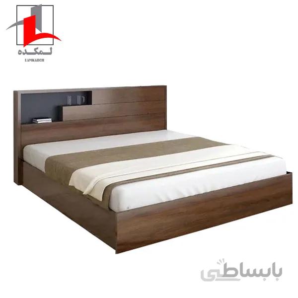 تخت خواب دونفره لمکده سایز 160×200 مدل دکو شلف