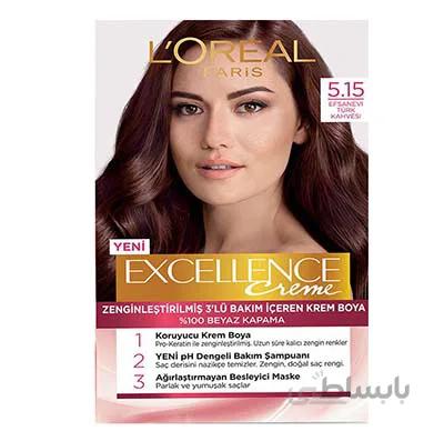 کیت رنگ مو اکسلانس لورآل شماره ۵٫۱۵ / Loreal Excellence Cream Hair Color