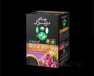 چای دو غزال سیاه 100 گرمی با تکه های دارچین و گل محمدی