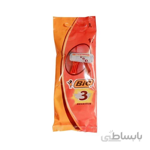 تیغ اصلاح 3 تیغه بیک مناسب پوست حساس بسته 1 عددی