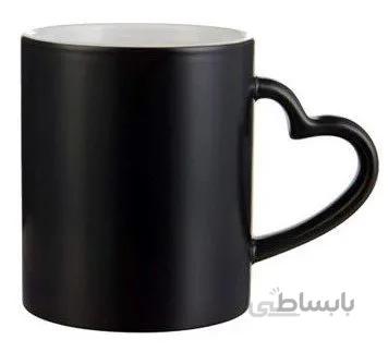 چاپ عکس دلخواه روی لیوان حرارتی دسته قلب