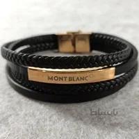دستبند 4ردیفه مونت بلانک mont blanc مشکی،رزگلد (ارسال رایگان)