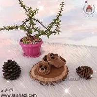پاپوش بافتنی کودک طرح خرسی ( کد 30480 )