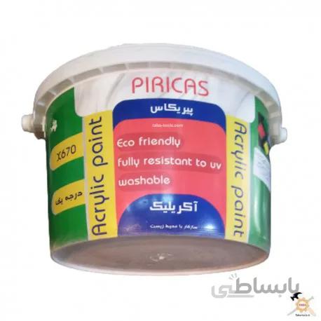 رنگ آکریلیک سفید پایه آب گالن 4 کیلویی درجه یک پیریکاس