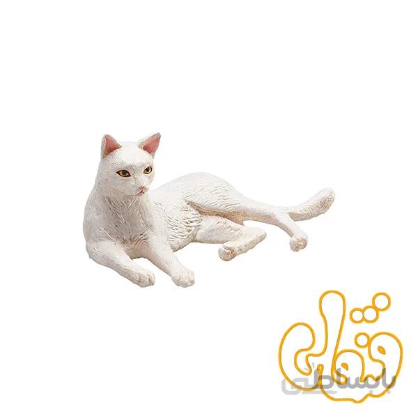 گربه دراز کشیده سفید Cat Lying White 387368