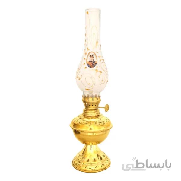 چراغ گردسوز برنجی طرح قلم زرد سایز کوچک کد ۹۲۱