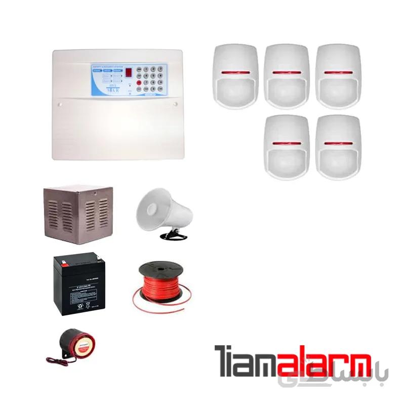 پکیج دزدگیر اماکن باسیم مدل فایواستار سیم کارتی و تلفنی FS206PY5
