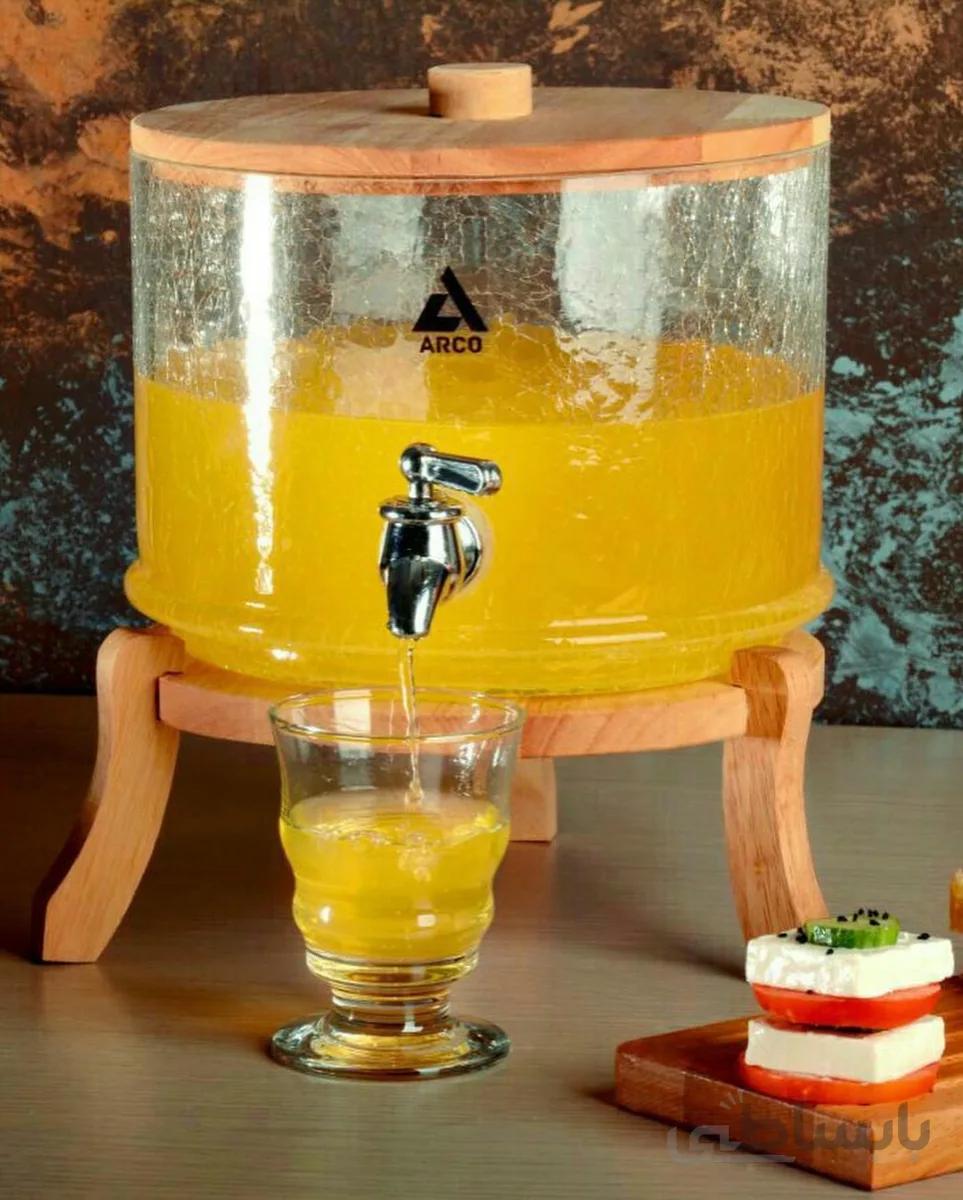 کلمن شیشه ای پایه چوبی ( ترک)