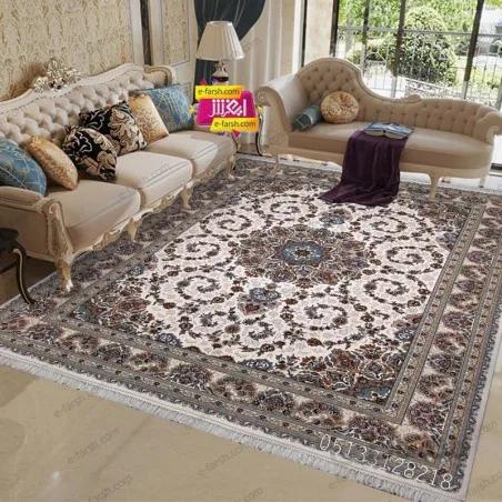 فرش ماشینی آرا مشهد طرح 25598 کرم