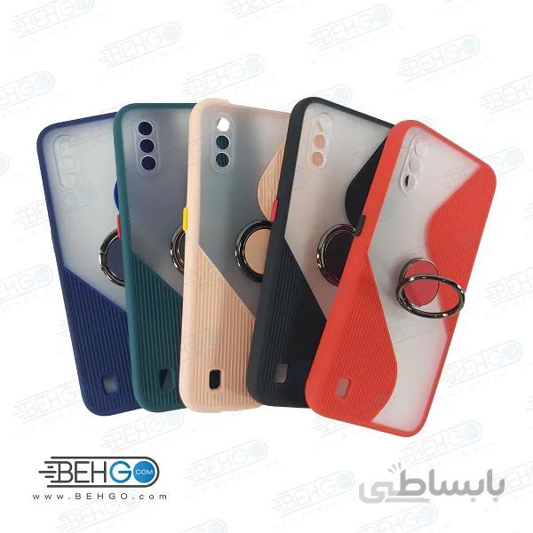 قاب گوشی سامسونگ a01 کاور a01 قاب پاپ سوکت دار با محافظ لنز دوربین گوشی a01 مدل حلقه انگشتی نگهدارنده موبایل مناسب New 2021 Case with popsocket for Samsung Galaxy A01
