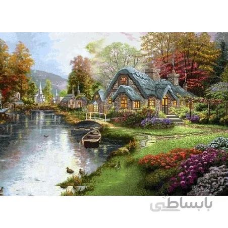 نخ و نقشه تابلو فرش طبیعت کد 23 طرح منظره دل انگیز