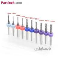 ست 10 تایی ابزار حکاکی فرز CNC تنگستن کارباید 1.0 تا 3.0 میلیمتر ا PCB milling cutter 1.0-3.0mm fish tail milling cutter milling cutter tungsten carbide mini end mill engraving CNC