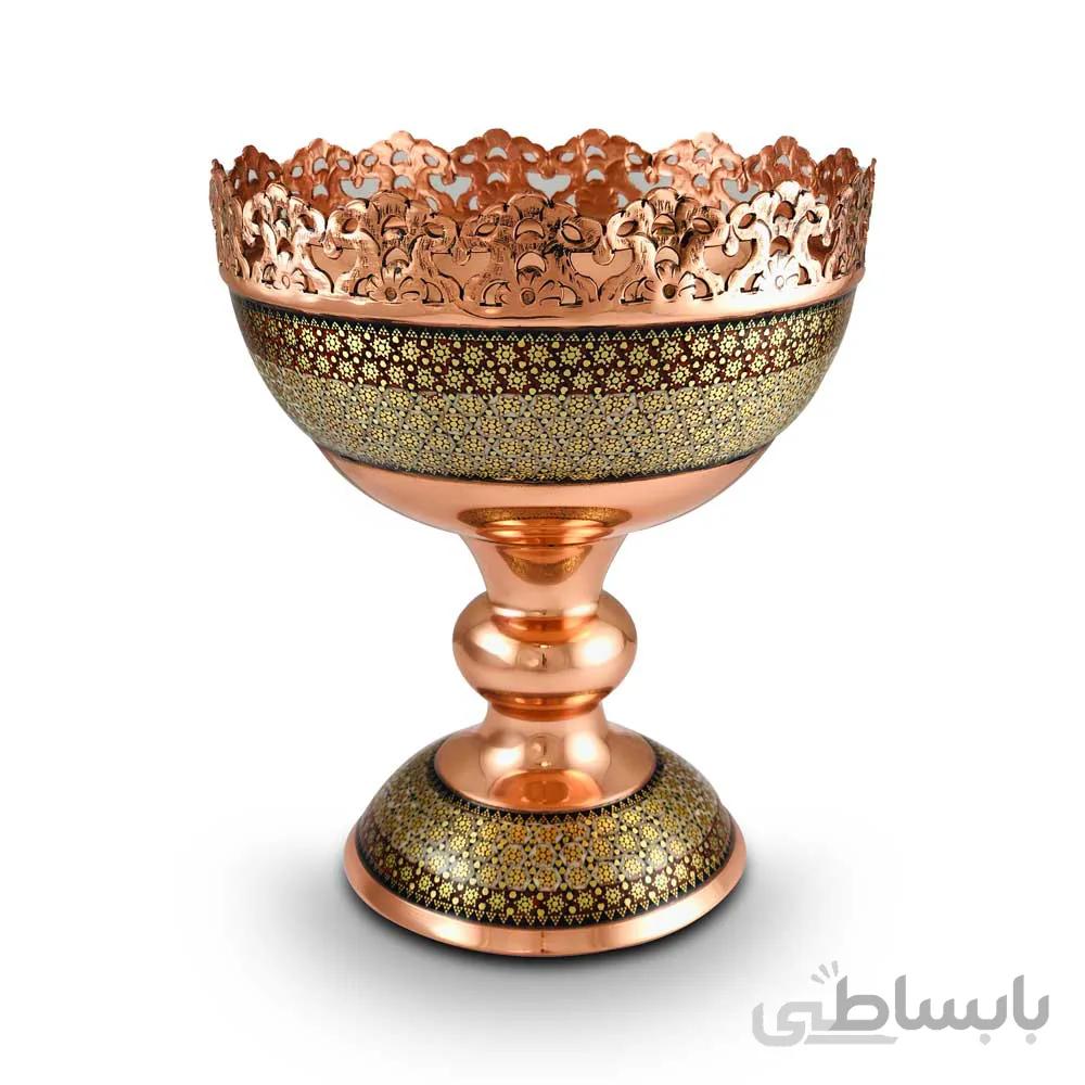 آجیل خوری مس و خاتم 20 سانت