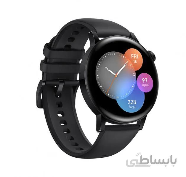 ساعت هوشمند هوآوی WATCH GT 3 42mm Active Edition با بدنه و بند سیلیکونی مشکی ا Huawei WATCH GT 3 42mm Active Edition with Black Fluoroelastomer Strap
