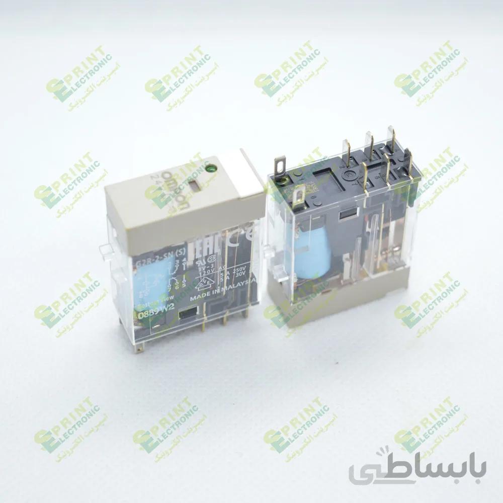 رله 24 ولت شیشه ای 8پایه5 آمپر Omron G2R-2SN 24VDC
