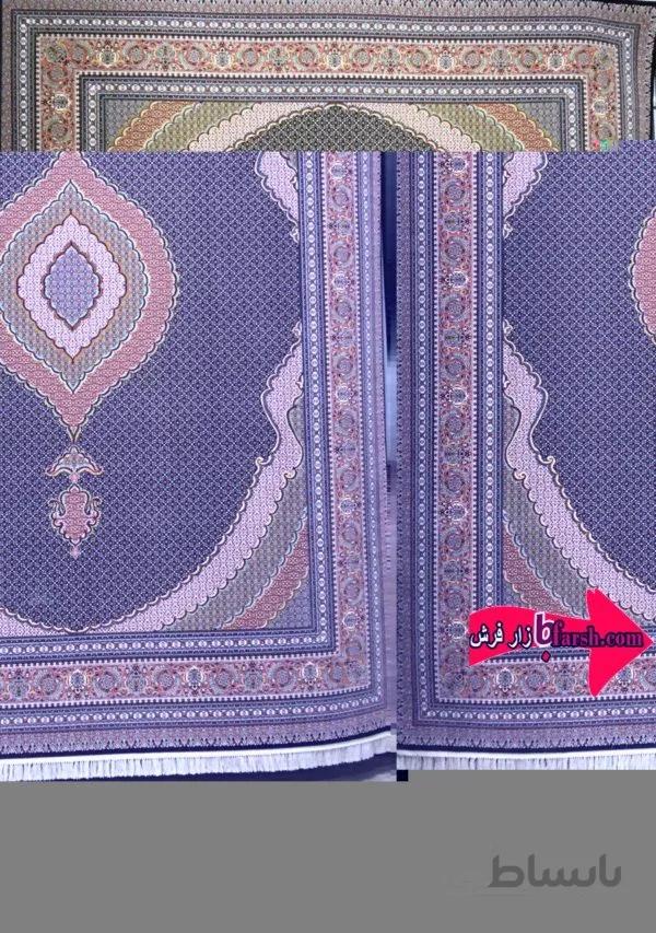 فرش کاشان مدل ماهی اصیل سرمه ای