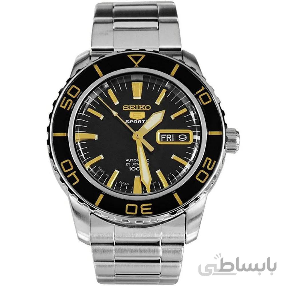 Seiko 5 Sports Automatic Black Dial از فولاد ضد زنگ مردان ساعت SNZH57J1 توسط Seiko ساعت ا Seiko 5 Sports Automatic Black Dial Stainless Steel Mens Watch SNZH57J1 by Seiko Watches