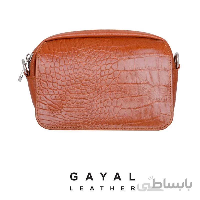 کیف دوشی زنانه گَیال چرم dz10 عسلی کروکو