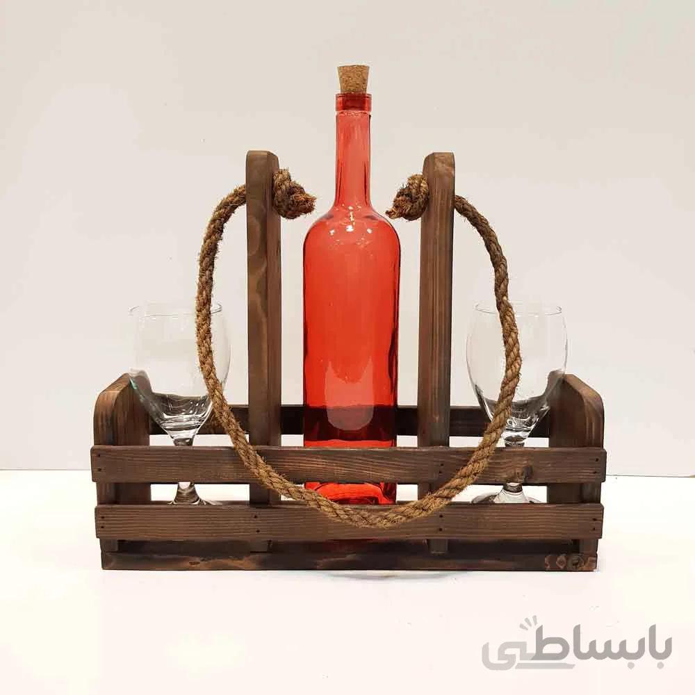 جا بار رومیزی چوبی رنگ قهوه ای