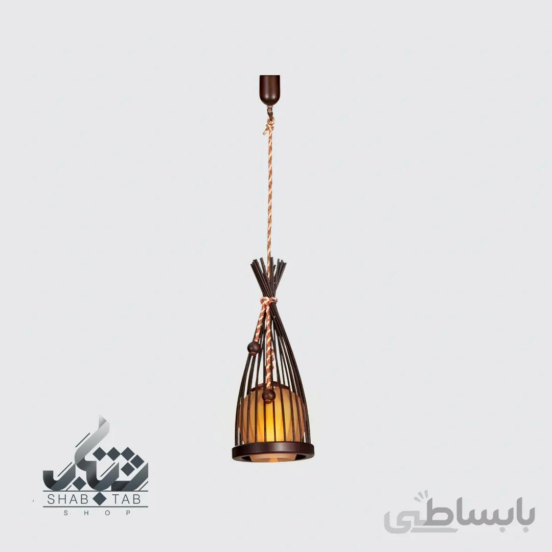 لوستر چوبی تک شعله دارکار مدل الینا کد 80