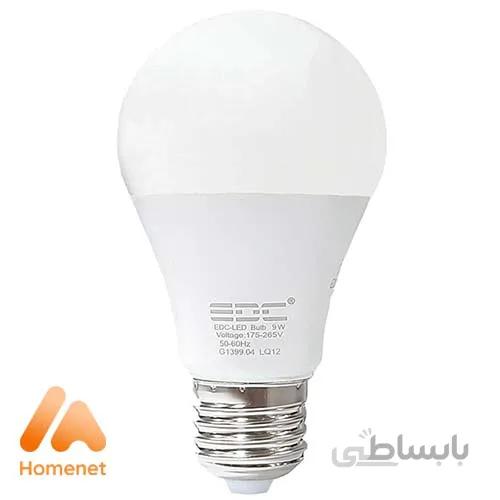 چراغ حبابی 9 وات اي 60 اس برند edc